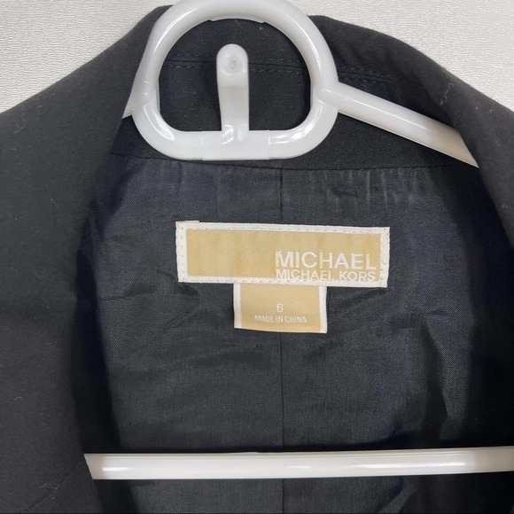 Michael Michael Kors Black Asymmetric Hem Zipper Blazer Size 6 - Picture 4 of 12